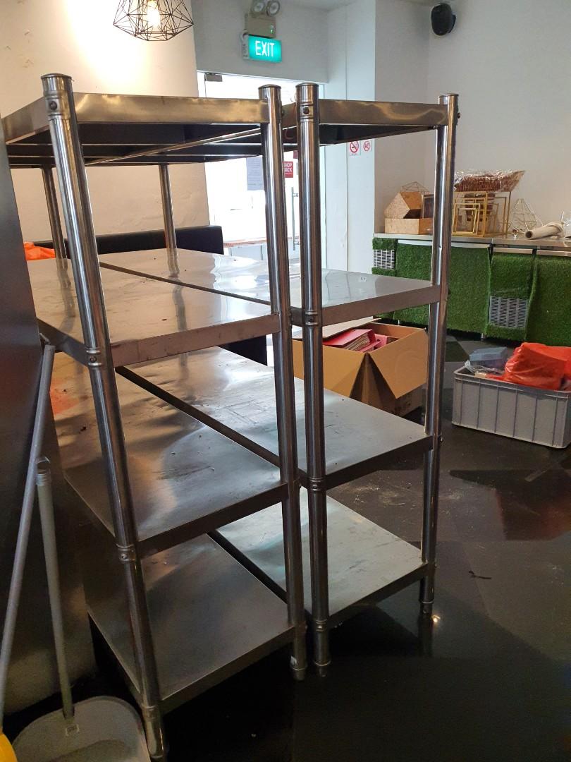 Stainless steel rack 4 tier, Furniture & Home Living, Furniture ...