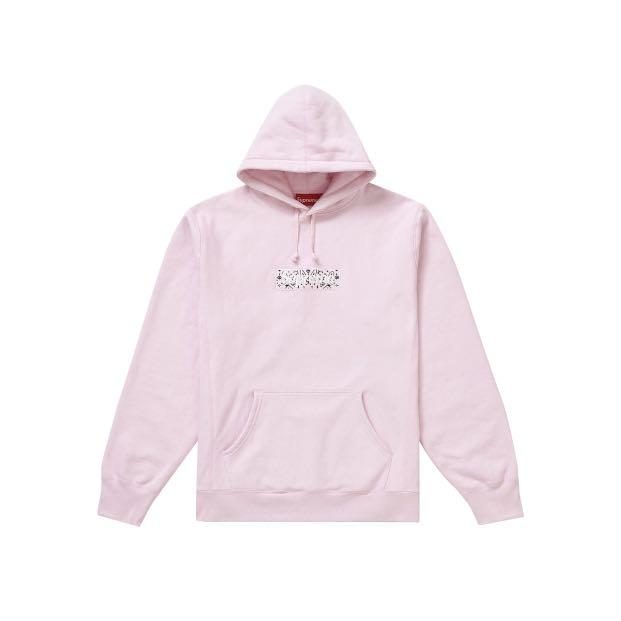 Supreme Box Logo Bandana Hoodie Pink (L)