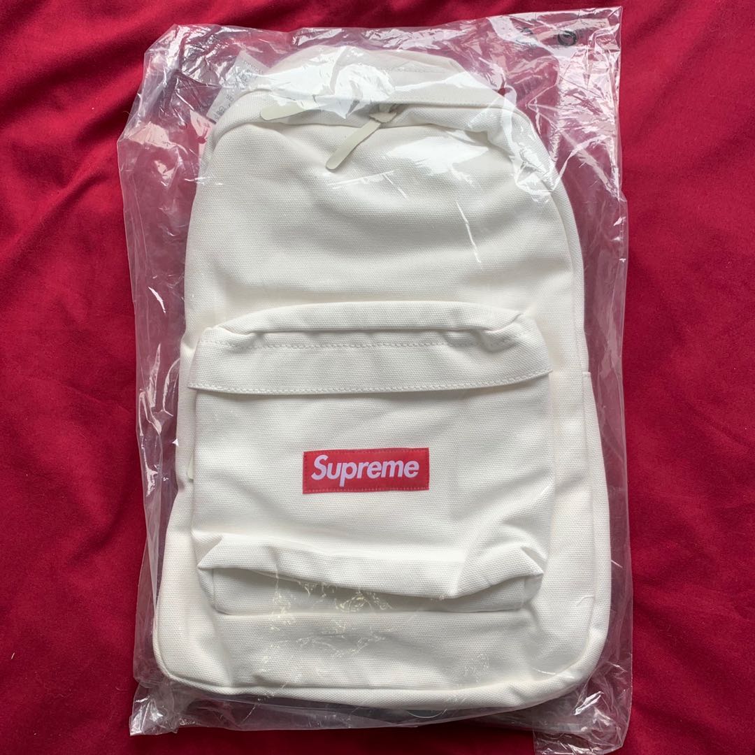 Supreme white sales canvas backpack