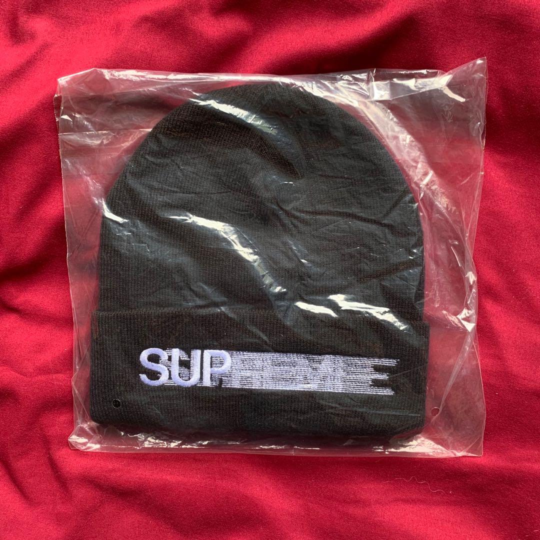 supreme motion logo beanie black