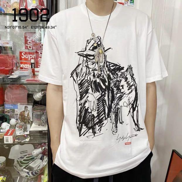買蔵Supreme Yohji Yamamoto Scribble Portrait Tシャツ/カットソー(半袖/袖なし)