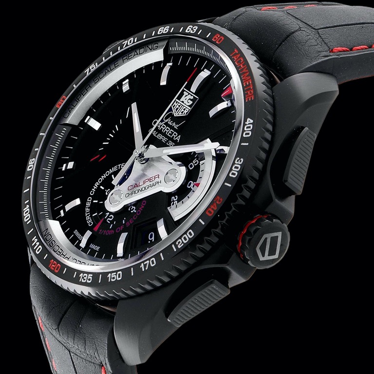 TAG Heuer GRAND CARRERA Calibre 36 RS2 Caliper Chronograph Ti2 Extra Rubber Strap