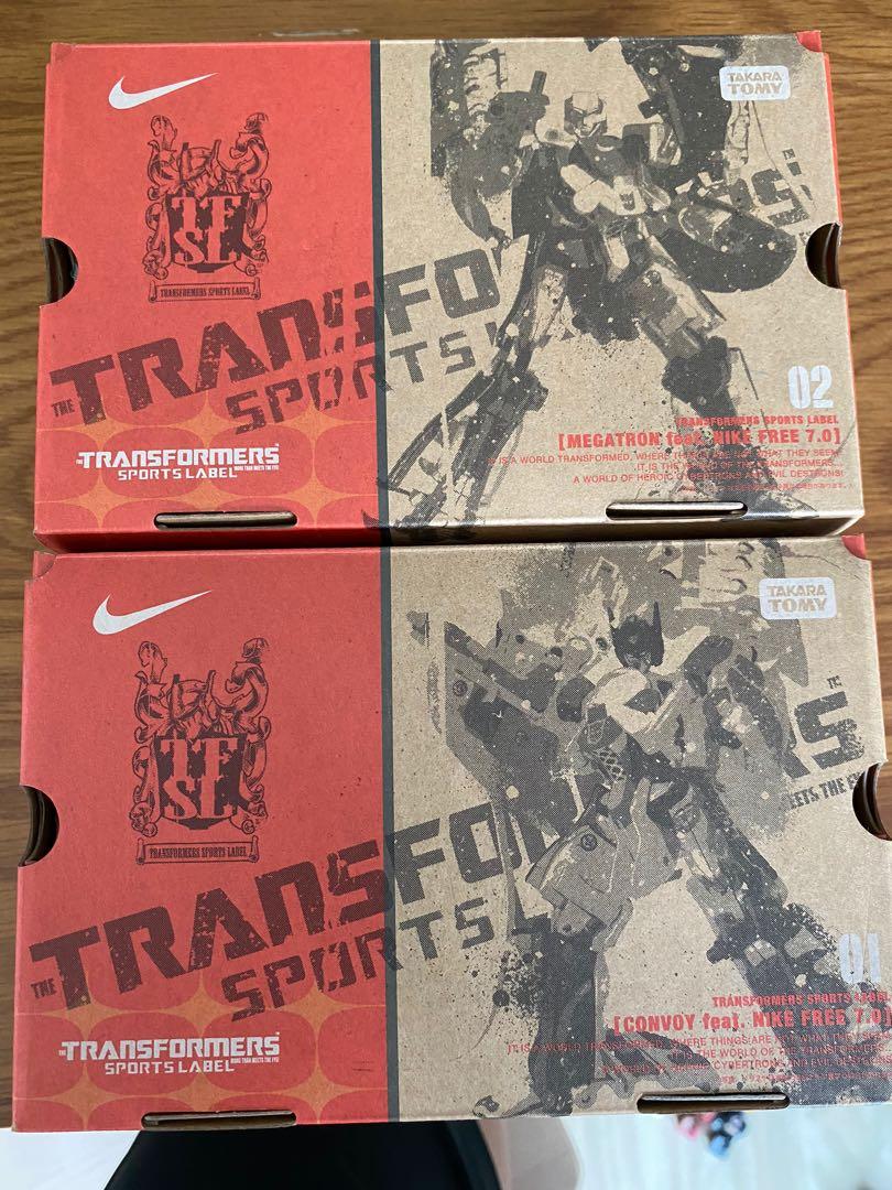 Transformers (Category: Toy Figures) located in Singapore. Submitted by flint80 (Listing ID 1041251598, Image 3). Description: Always in box , only took out for photo shoot . Transformers Nike sports label. Megatron & Optimus Prime. Very rare to find this now. Selling as pair Kept it in box all the time. Comes with instructions. ** negotiable for genuine buyer**.