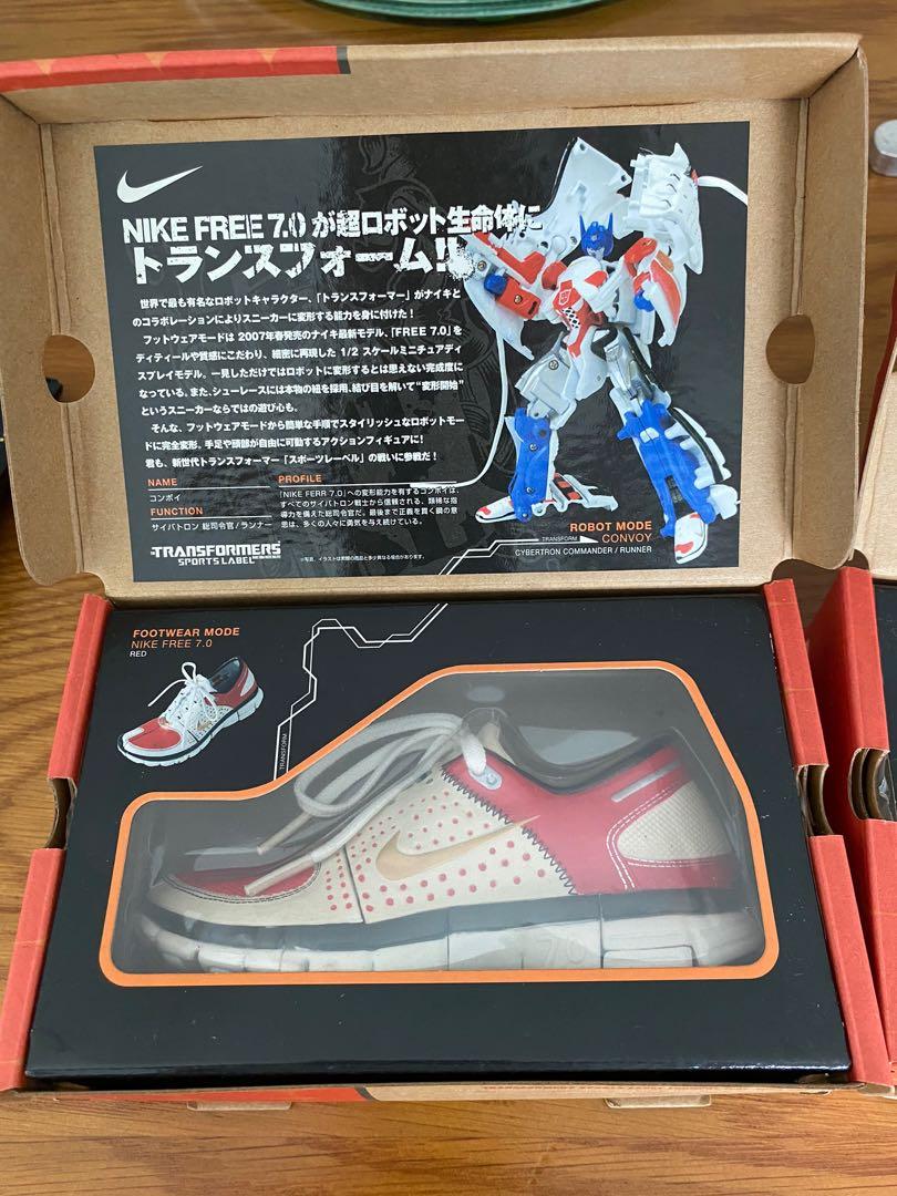 Transformers (Category: Toy Figures) located in Singapore. Submitted by flint80 (Listing ID 1041251598, Image 1). Description: Always in box , only took out for photo shoot . Transformers Nike sports label. Megatron & Optimus Prime. Very rare to find this now. Selling as pair Kept it in box all the time. Comes with instructions. ** negotiable for genuine buyer**.