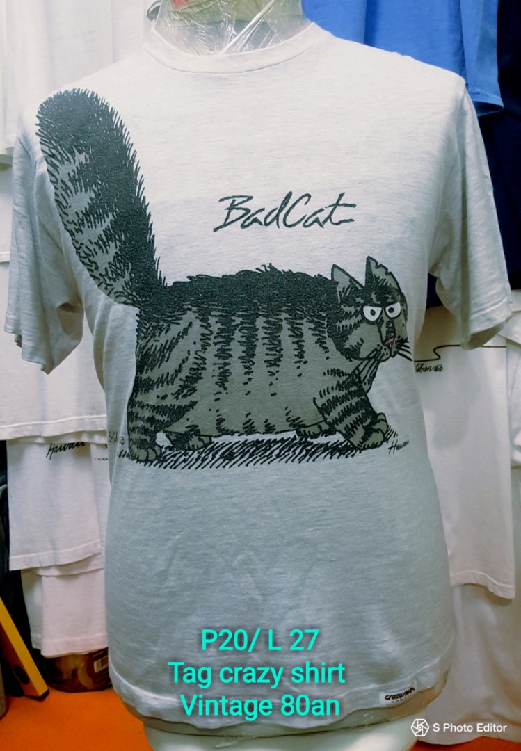 Kucing gemuk t shirt vintage