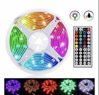 TSV 16.4ft/5M 300LED RGB Muliticolor Changing Flexible LED Rope Lights TV Backlight Tape Strip Light Kit Waterproof with 44Key IR Remote Control, 8-brightness Level, Memory Function, 12V Power Supply