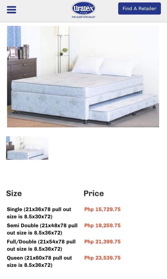 Uratex Pull Out Bed Queen Size Hanaposy