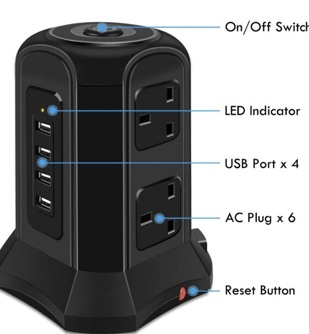 Vertical power socket (Te-rich) high quality, TV & Home Appliances ...
