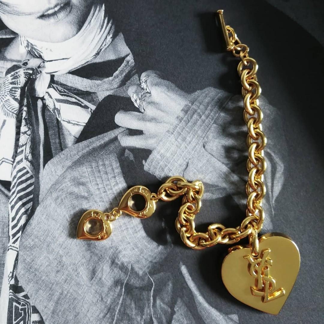 Ysl gold charm bracelet Clearance