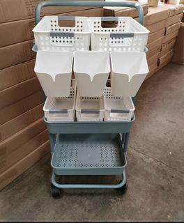 3 Tier Kitchen Trolley Rack with Individual Basket