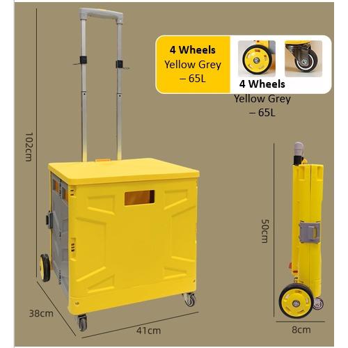 65L 4 Wheels 2 Universal Wheels Foldable Shopping Trolley Cart