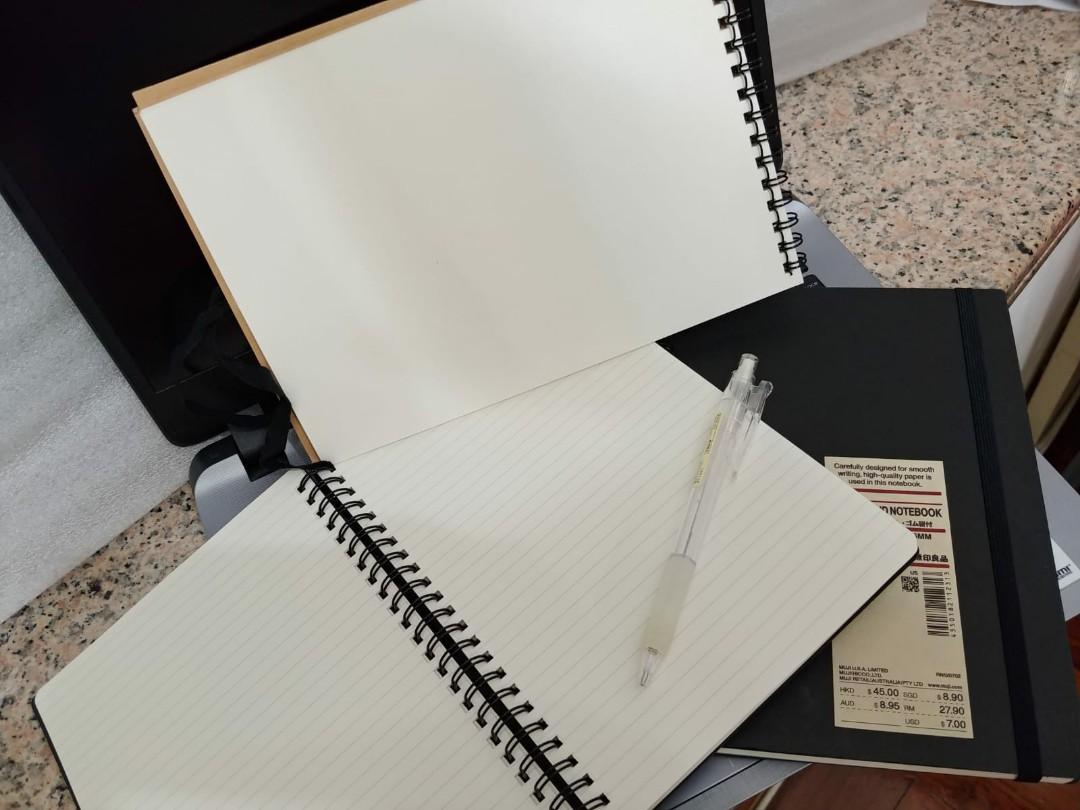 正版 無印良品系列 • MUJI notebook & sketchbook, 興趣及遊戲, 手作＆自家設計, 文具 Carousell
