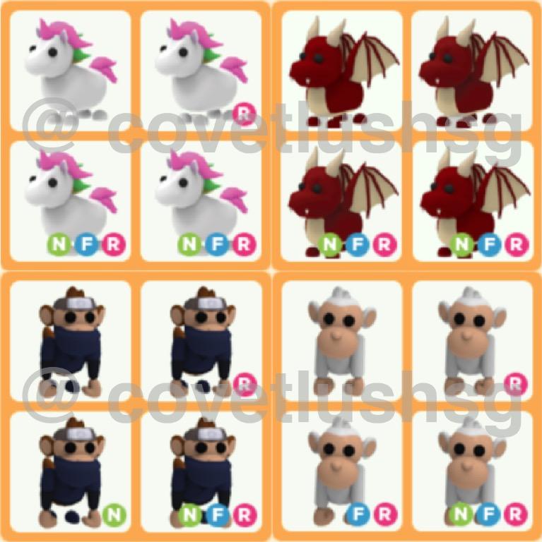 Adopt Me Legendary Nfr Neon Fly Ride Pets Unicorn Dragon Ninja Monkey Monkey King Toys Games Video Gaming In Game Products On Carousell - details about roblox adopt me legendary flyride neon frost dragon