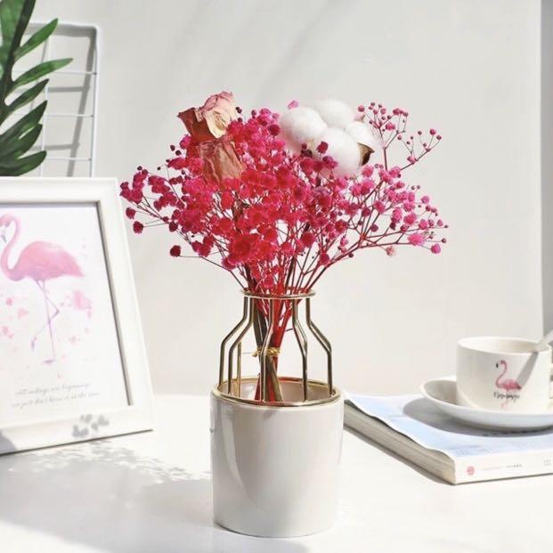 AESTHETIC CERAMIC FLOWER VASE HOME DECOR, Furniture & Home Living, Home