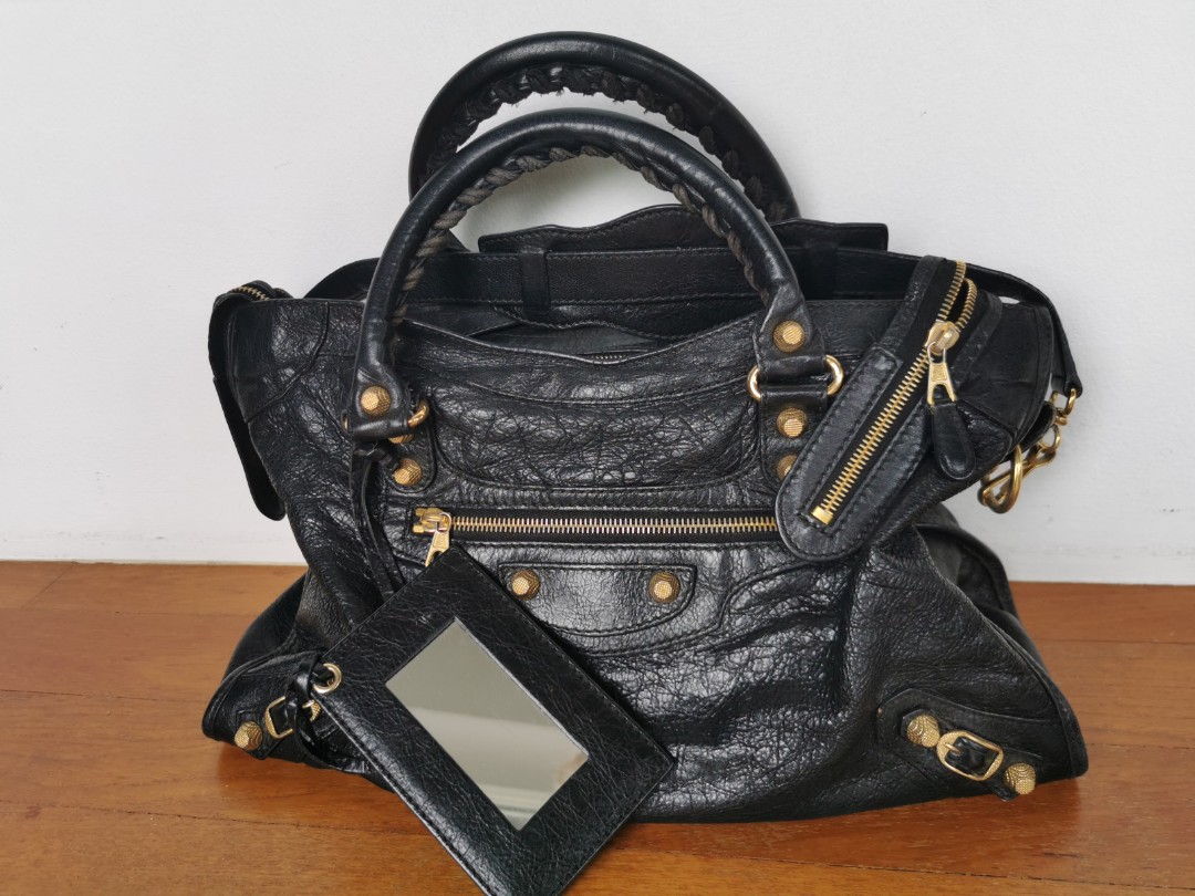 balenciaga city gold hardware