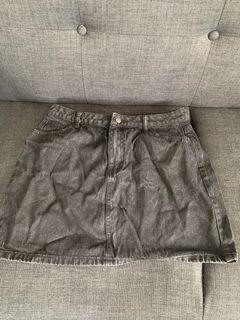 Black denim skirt