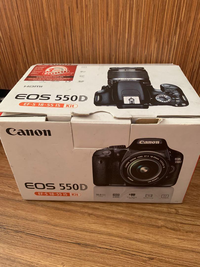 Canon 550D camera (Category: Cameras) located in Mandaluyong City. Submitted by k0620 (Listing ID 1041461008, Image 1). Description: 💯 in good condition 1flaw nasstock up lang flash cover pero kaya naman imanual at di masyado bothering Di masyado nagamit, nakastock na lang Includes Original charger Original battery Original lens Lens cap LCD Screen protector Box Manual.
