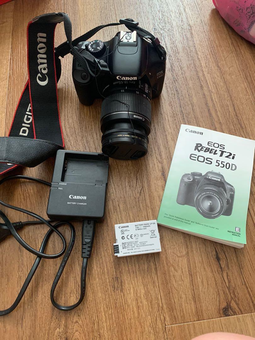 Canon 550D camera (Category: Cameras) located in Mandaluyong City. Submitted by k0620 (Listing ID 1041461008, Image 2). Description: 💯 in good condition 1flaw nasstock up lang flash cover pero kaya naman imanual at di masyado bothering Di masyado nagamit, nakastock na lang Includes Original charger Original battery Original lens Lens cap LCD Screen protector Box Manual.