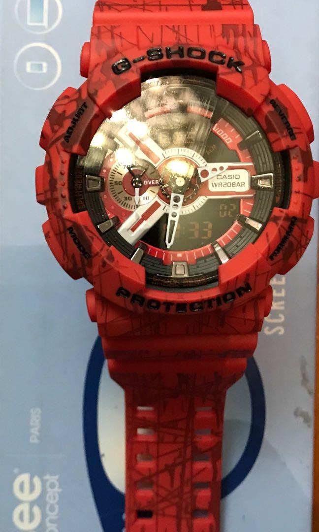 Casio G Shock 紅色GA-110SL 手錶Module 5146 Red Digital Watch 110, 名牌, 手錶-  Carousell