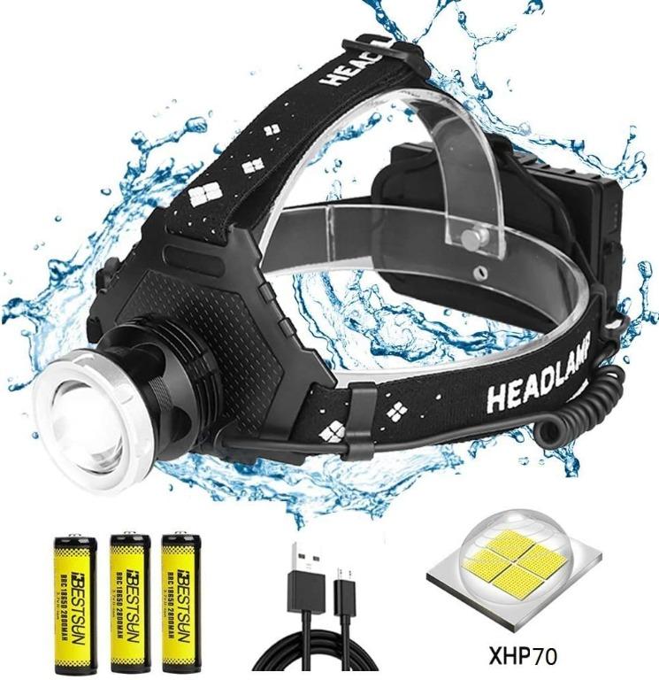 Zoomable XHP70.2 LED 12000Lumens Super Bright Flashlight Torch USB Rechargeable