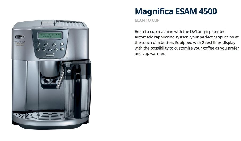 Coffee Maker De Longhi Magnifica ESAM 4500 TV Home Appliances