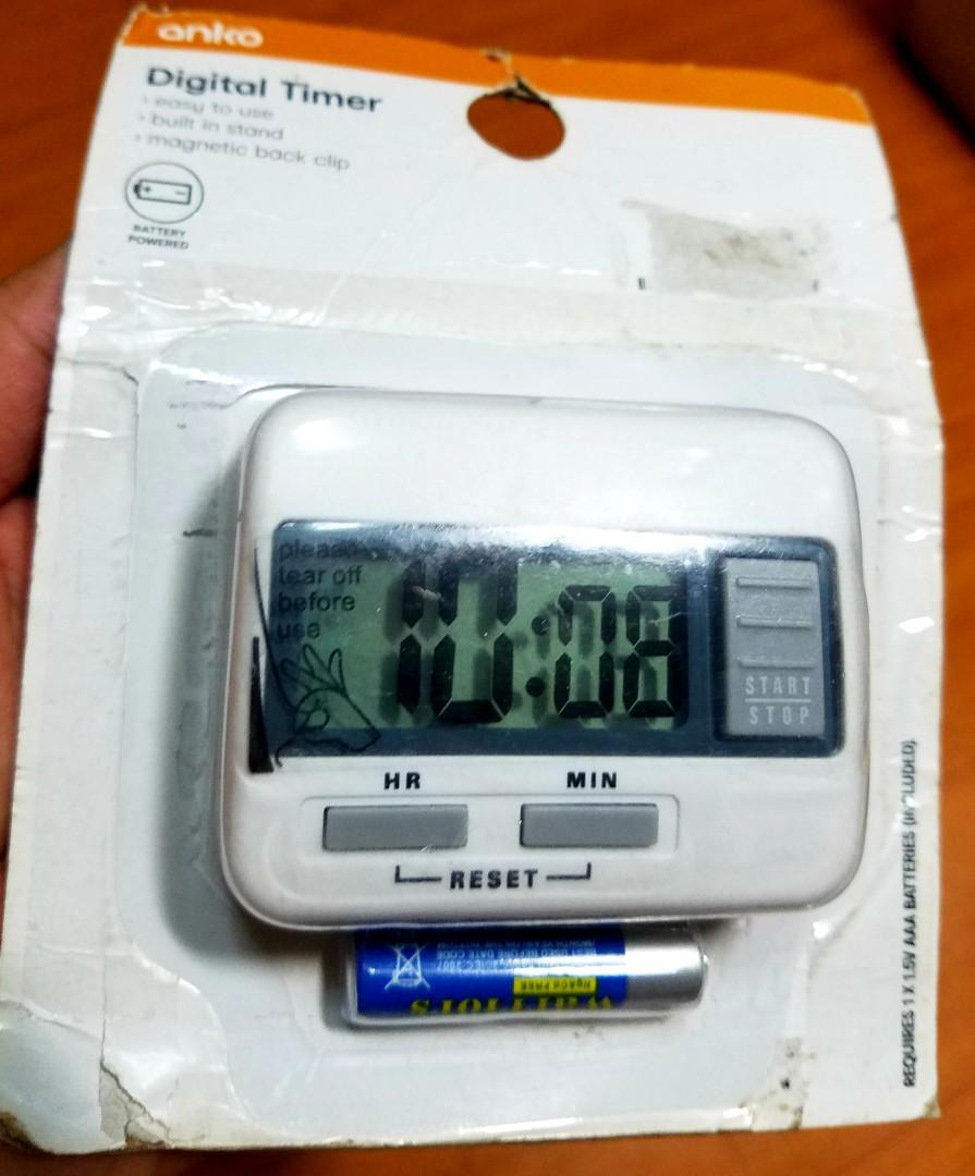 Digital Timer (Category: Visual & Hearing Aids) located in Caloocan City. Submitted by mack.bay (Listing ID 1041677839, Image 1). Description: Anko Digital Timer Ideal for cooking as timer Easy to use Built in stand Magnetic back Clip Battery Powered- AAA x1 Battery includes. Count Up to 19 Hrs. 59 mins. Countdown 20 hrs. (5mins.& 10 Mins.) If interested pls call me to 09194011117 (Smart) for faster transaction. Meet up Only Pls. SM Fairview, Rob