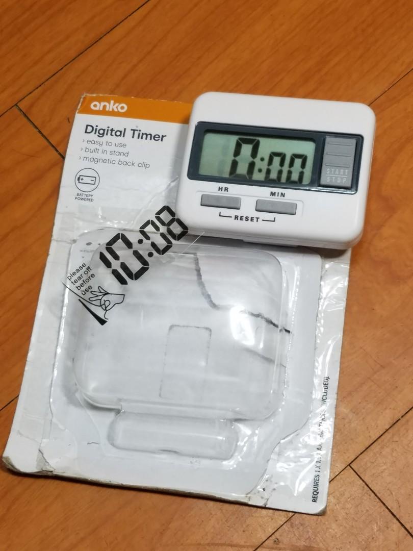 Digital Timer (Category: Visual & Hearing Aids) located in Caloocan City. Submitted by mack.bay (Listing ID 1041677839, Image 3). Description: Anko Digital Timer Ideal for cooking as timer Easy to use Built in stand Magnetic back Clip Battery Powered- AAA x1 Battery includes. Count Up to 19 Hrs. 59 mins. Countdown 20 hrs. (5mins.& 10 Mins.) If interested pls call me to 09194011117 (Smart) for faster transaction. Meet up Only Pls. SM Fairview, Rob