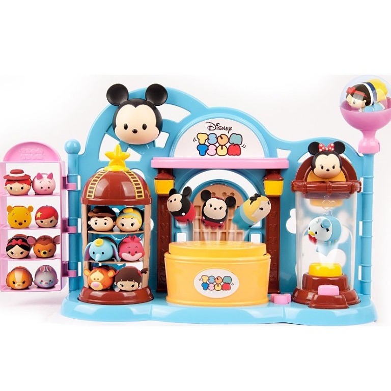 Tsum Tsum Toy Shop with 2 Mini Figures Squishies Stackable Playset Disney 