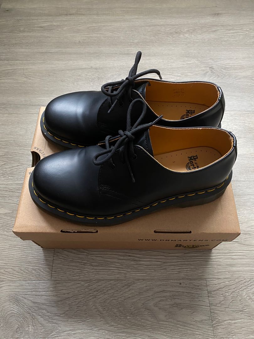 dr martens 1461 shoe black smooth
