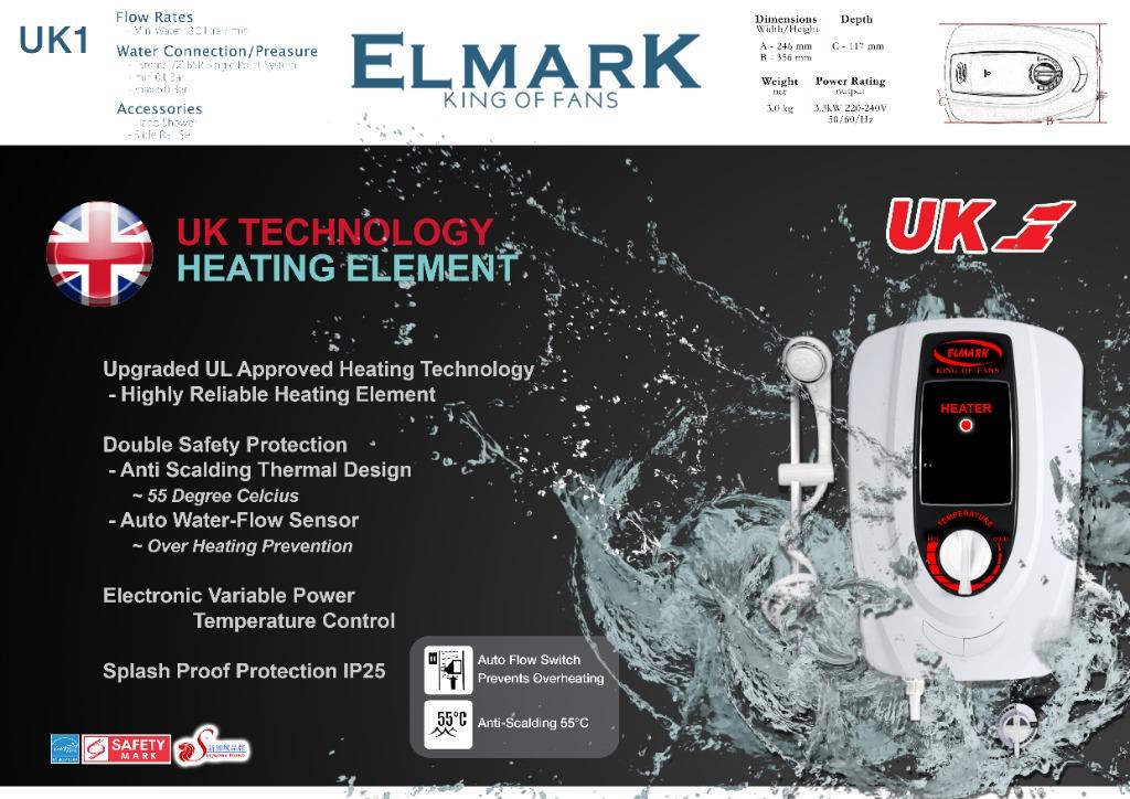 Water Heater Elmark With Installation, Furniture & Home Living
