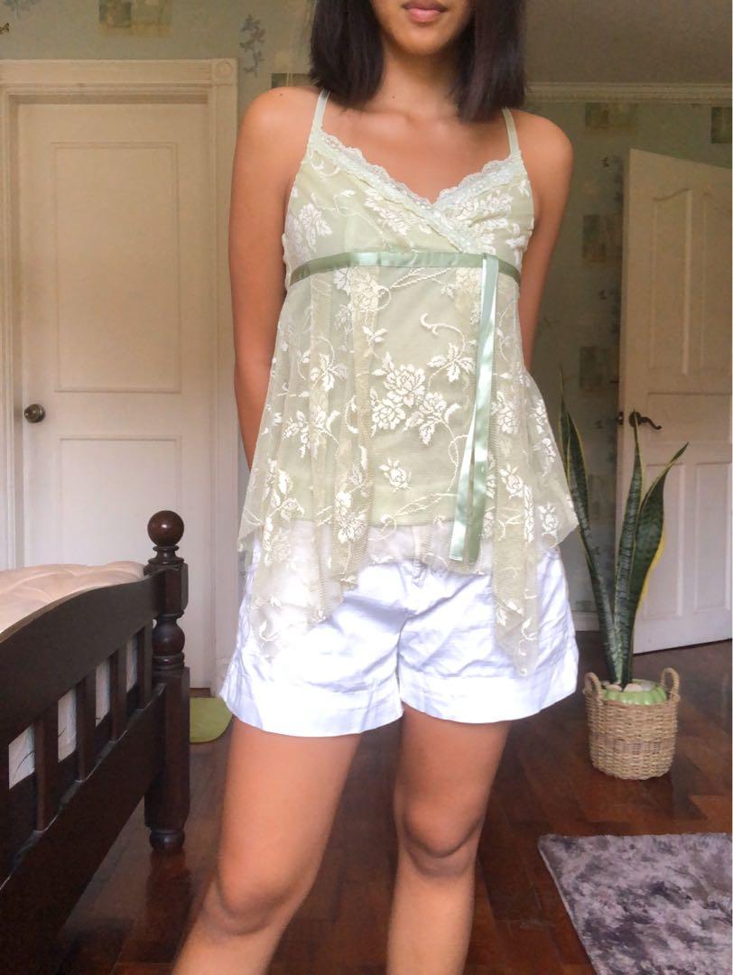 Floral Lace Top (Category: Blouses) located in Muntinlupa City. Submitted by kdeclutters (Listing ID 1041516055, Image 1). Description: FREE for 3 or more items meet ups in Alabang or delivery to be shouldered by buyer: Grab, Lalamove, or any other preferred courier.