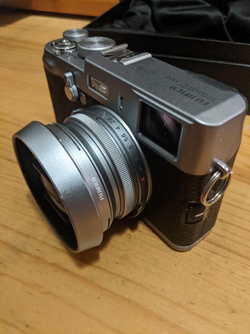 Fujifilm 富士x100 Wcl X100廣角轉換鏡連原裝皮套 Lens Hood 攝影器材 鏡頭及裝備 Carousell
