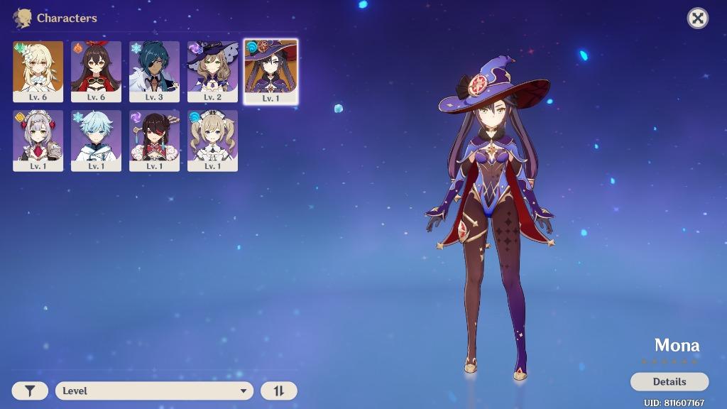Genshin Impact Ar7 5 Star Mona With 4 Star Hero Starter Video Gaming Others On Carousell