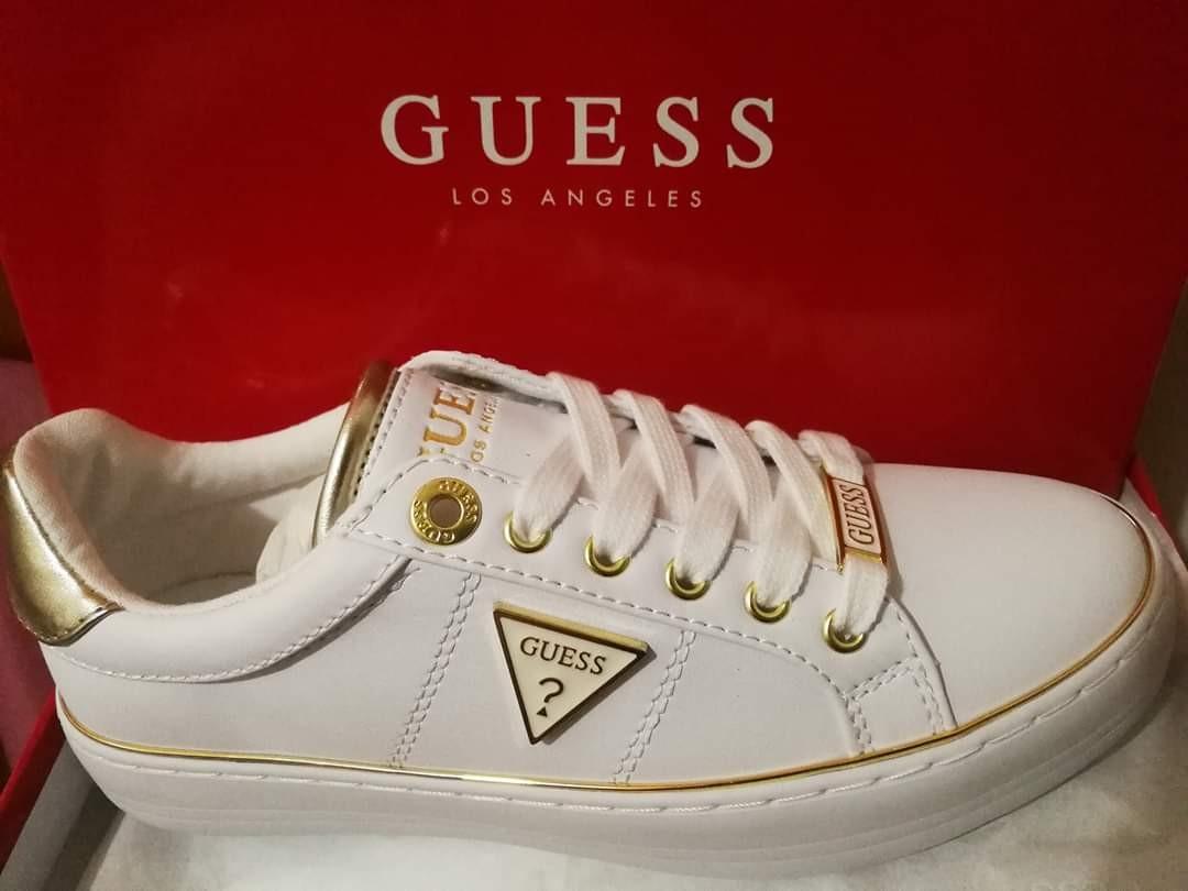 guess white gold sneakers