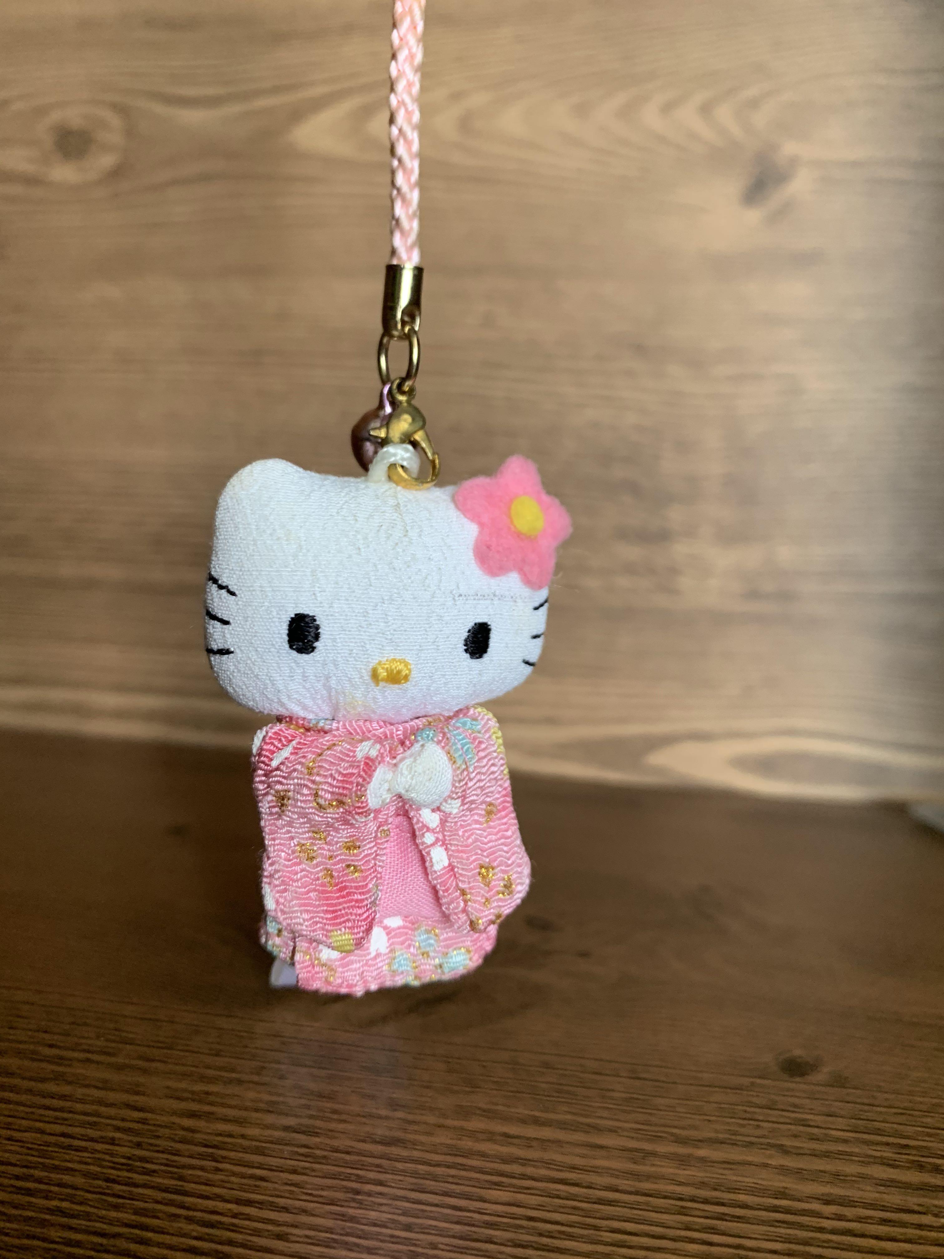 F/S Hello Kitty Key Chain Strap Kimono Accessory Limited in Kyoto Japan Peridot