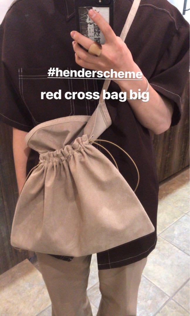 Hender Scheme khaki red cross bag big, 男裝, 袋, 腰袋、手提袋