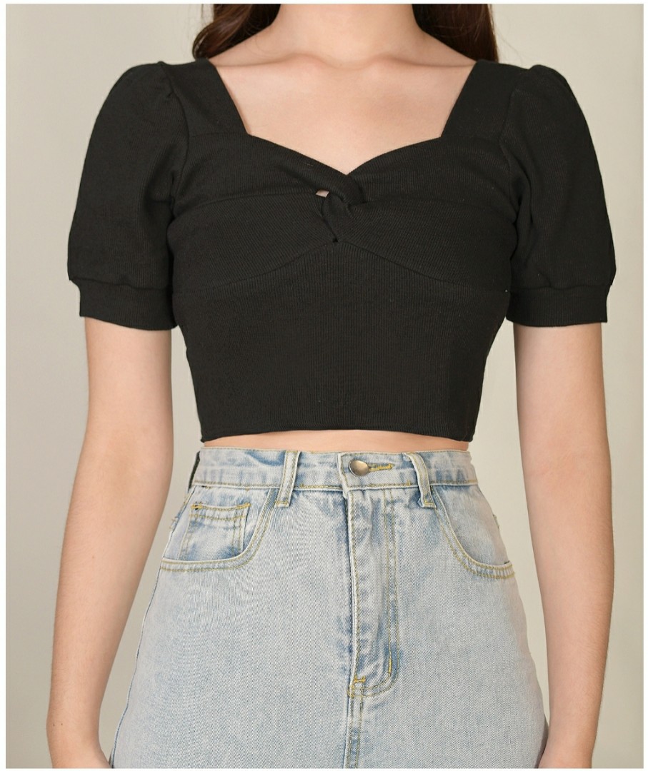 HVV Lychee Twist Crop Top, Women's Fashion, Clothes, Tops on Carousell