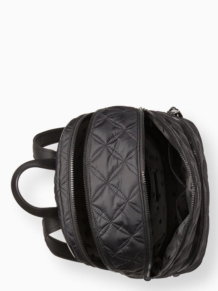 INSTOCK Kate Spade Karissa Nylon Quilted Large Backpack Black, Women's