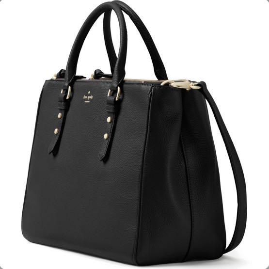 Kate Spade New York Leighann Mulberry Street Black Leather Satchel Handbag,  Women's Fashion, Bags & Wallets, Cross-body Bags on Carousell