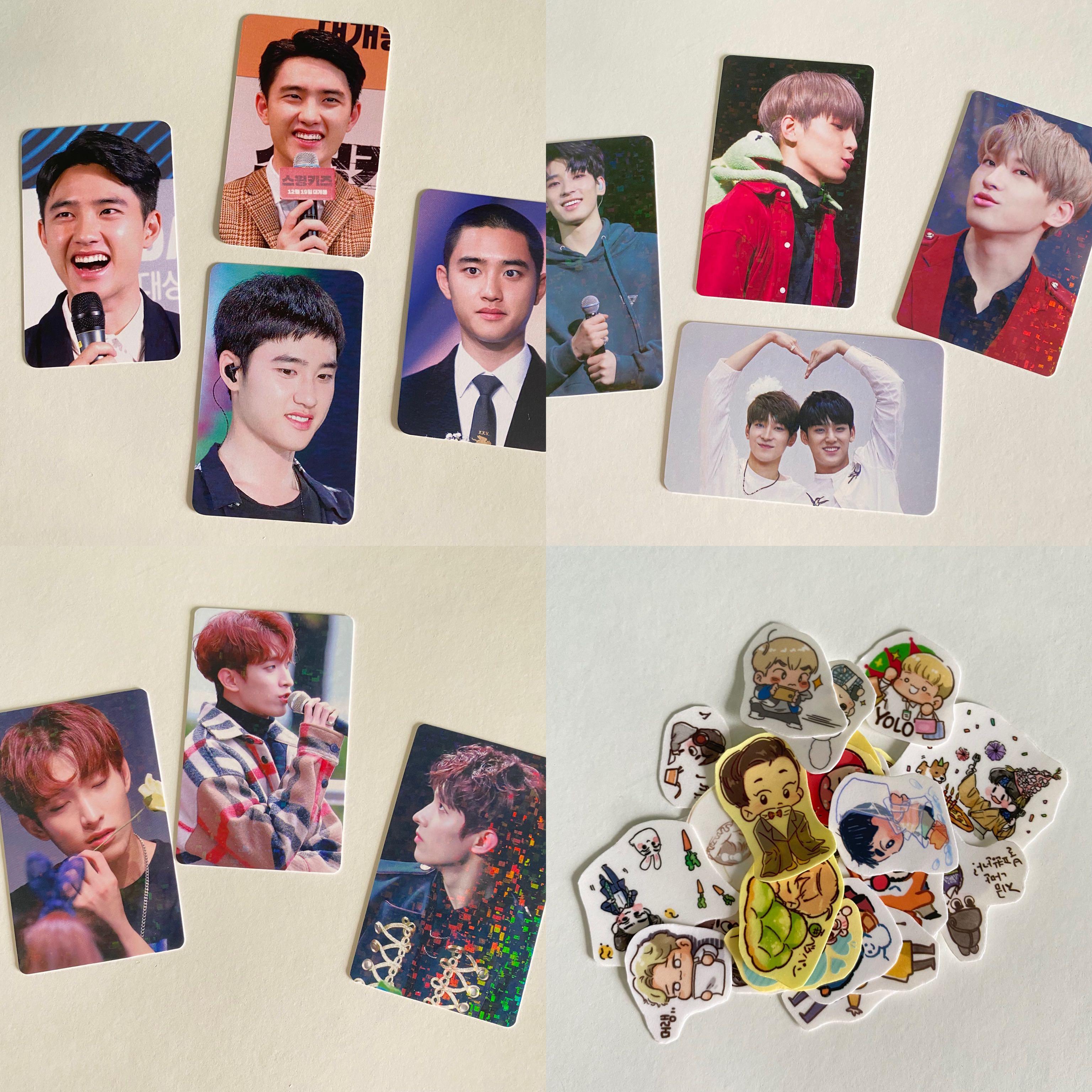 kpop seventeen exo baekhyun do kai suho xiumin fanart stickers memo pads badge magnet cards photocards wonwoo dk hobbies toys memorabilia collectibles k wave on carousell