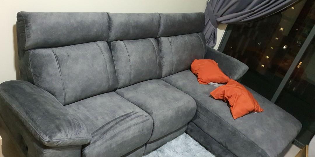 L Shaped 3 Seat Sofa Waterproof Fabric Home Furniture Furniture On Carousell