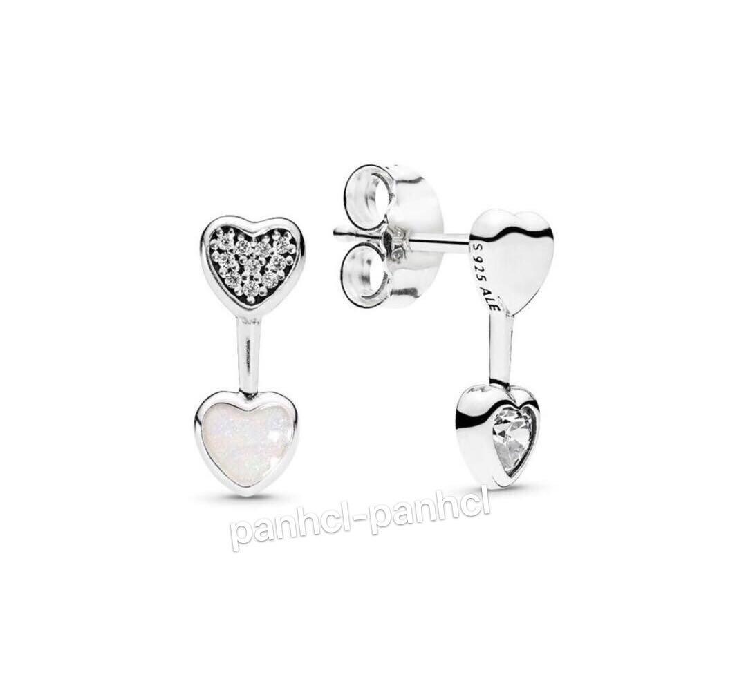 pandora love heart earrings