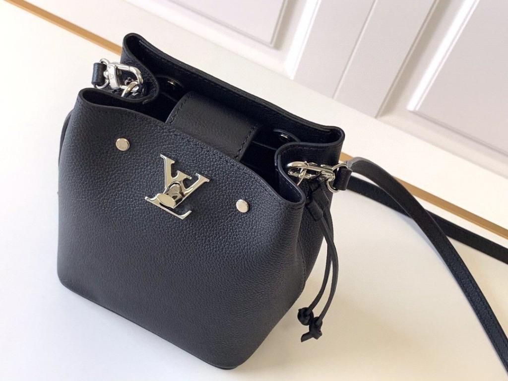 Louis Vuitton Black Nano Lockme Bucket Bag