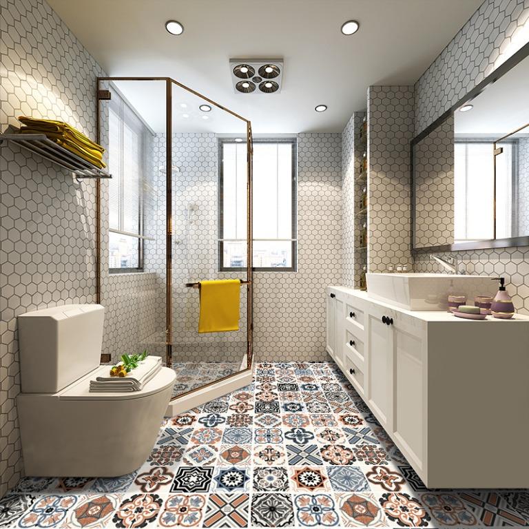 Mc102 瓷磚地板貼自貼浴室廚房防水耐磨防滑地貼 180 1卷 包送貨 傢俬 家居 家居裝飾 地氊 Carousell