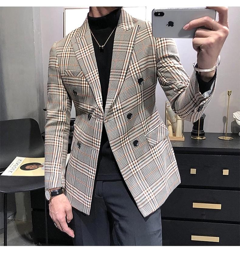 Chequered online suit jacket