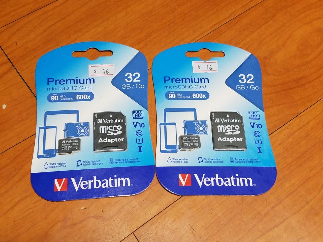 Micro SD, SDHC Premium Card 2 pcs. (Category: Memory & SD Cards) located in Caloocan City. Submitted by mack.bay (Listing ID 1041684219, Image 1). Description: Verbatim Premium Micro SD/SDHC Card. PROCEED To "READ MORE FOR DETAILS.... NEW! sealed! 32 GB x2 ( 2 pcs) For only P900. (for 2 pcs) Up to 90 MB/s Read Speed 600X Full HD Water Resistant Card Shock Resistant Temperature Resistant Recommended for Video & Photo taking. Included Micro SD Adap