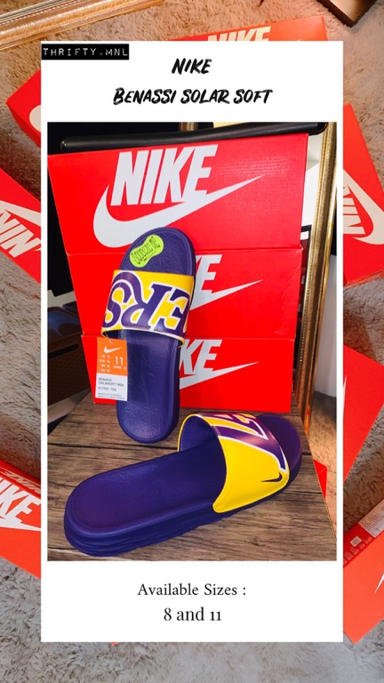 nike benassi slides lakers