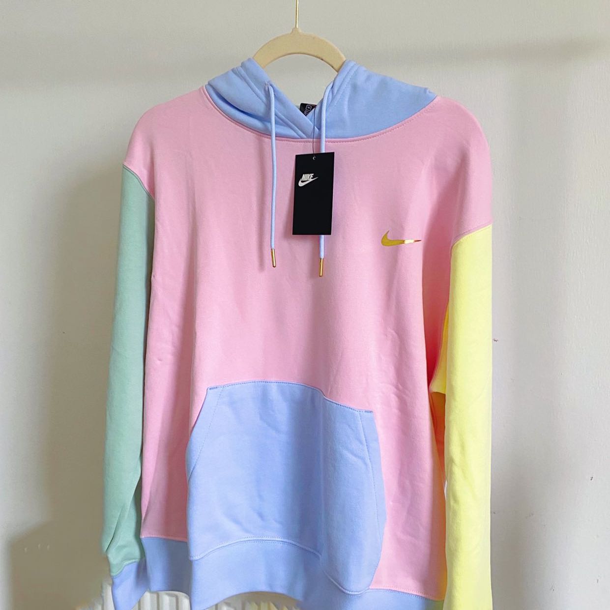 nike color block pastel hoodie