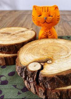 4 Pcs - Natural Wood Coasters for your favourite LiHo Bubble Tea, CCSH Cold Brew Coffee and Yamazaki Whisky