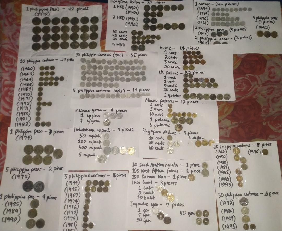 Rare, Vintage, Hard to Find Philippine and International 100+ Pieces Old  Coin Collection - 1940s, 1950s, 1960s, 1970s, 1980s, 1990s, 2000s, PESO,  EURO, RUPIAH, BAHT, HKD, SGD, USD, DOLLAR, YUAN, WON, PATACA,